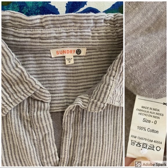 Sundry pinstripe gauze button down - Picture 5 of 12